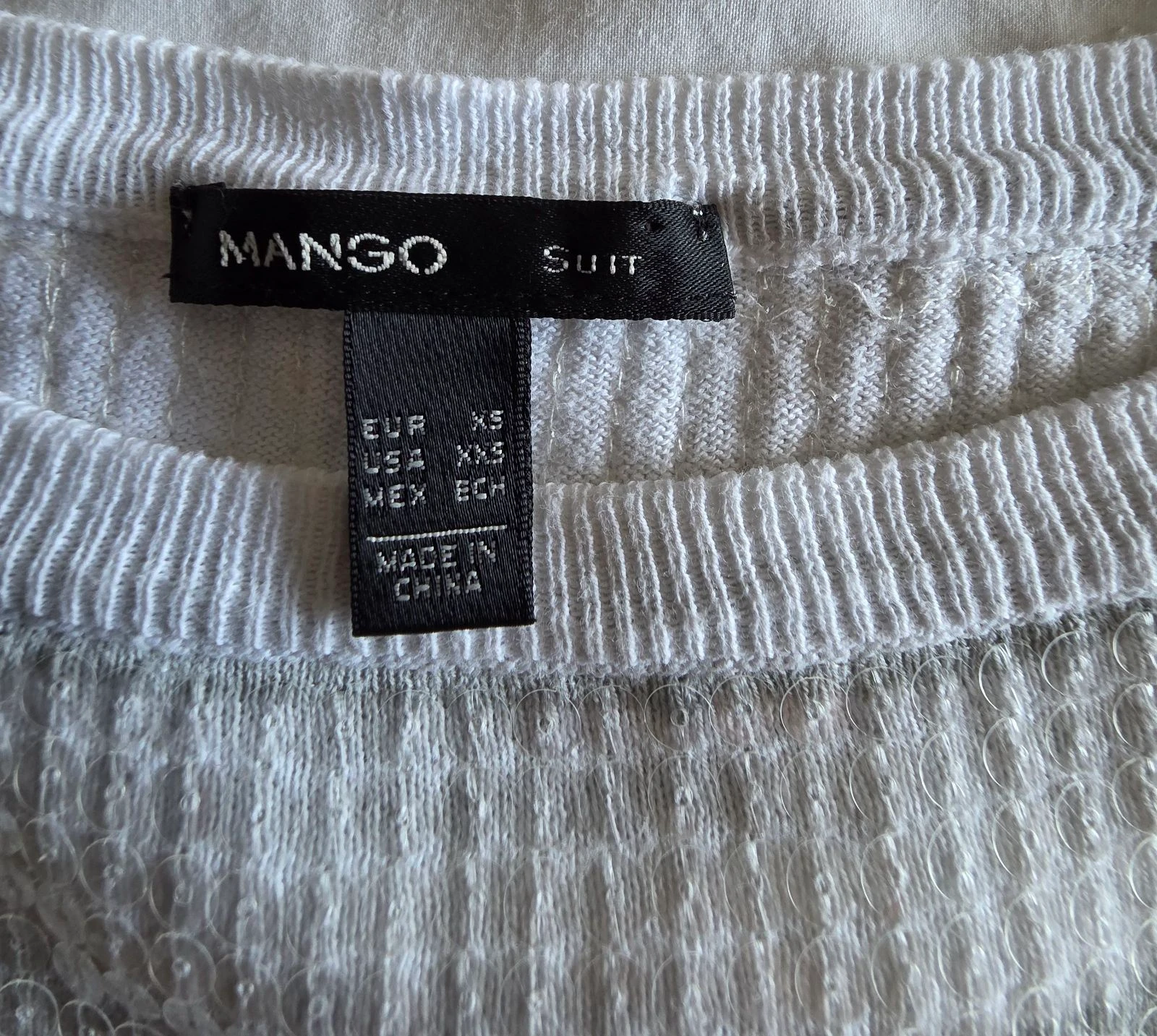 Grey and white striped sweater XS Mango Suit shiny sequined sweater – photo 6